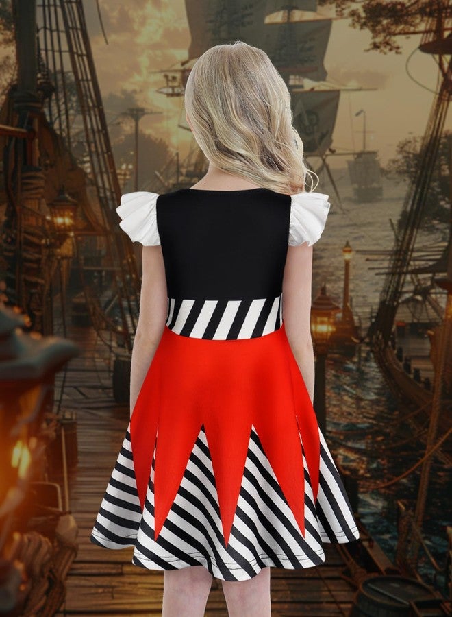 Eledobby Girls Pirate Costume Kids Halloween Costumes Pirate Dress Girl Birthday Party Cosplay Outfits 7-8Years - Image 3